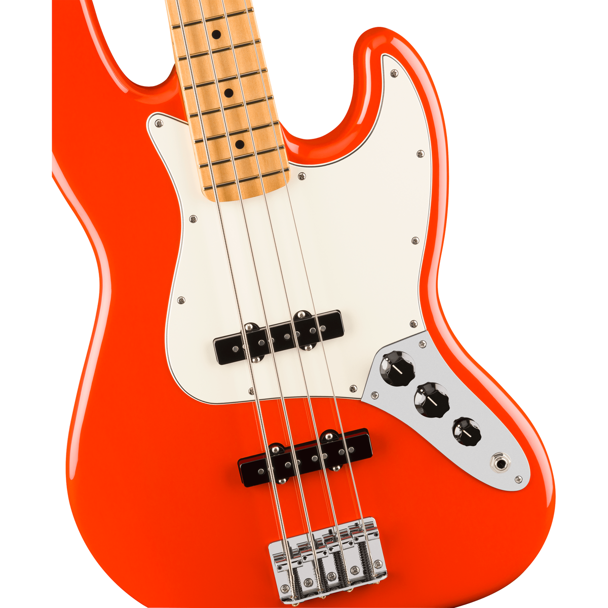 Fender Player II Jazz Bass - Maple Fingerboard, Coral Red - View 5 | MusicMarket