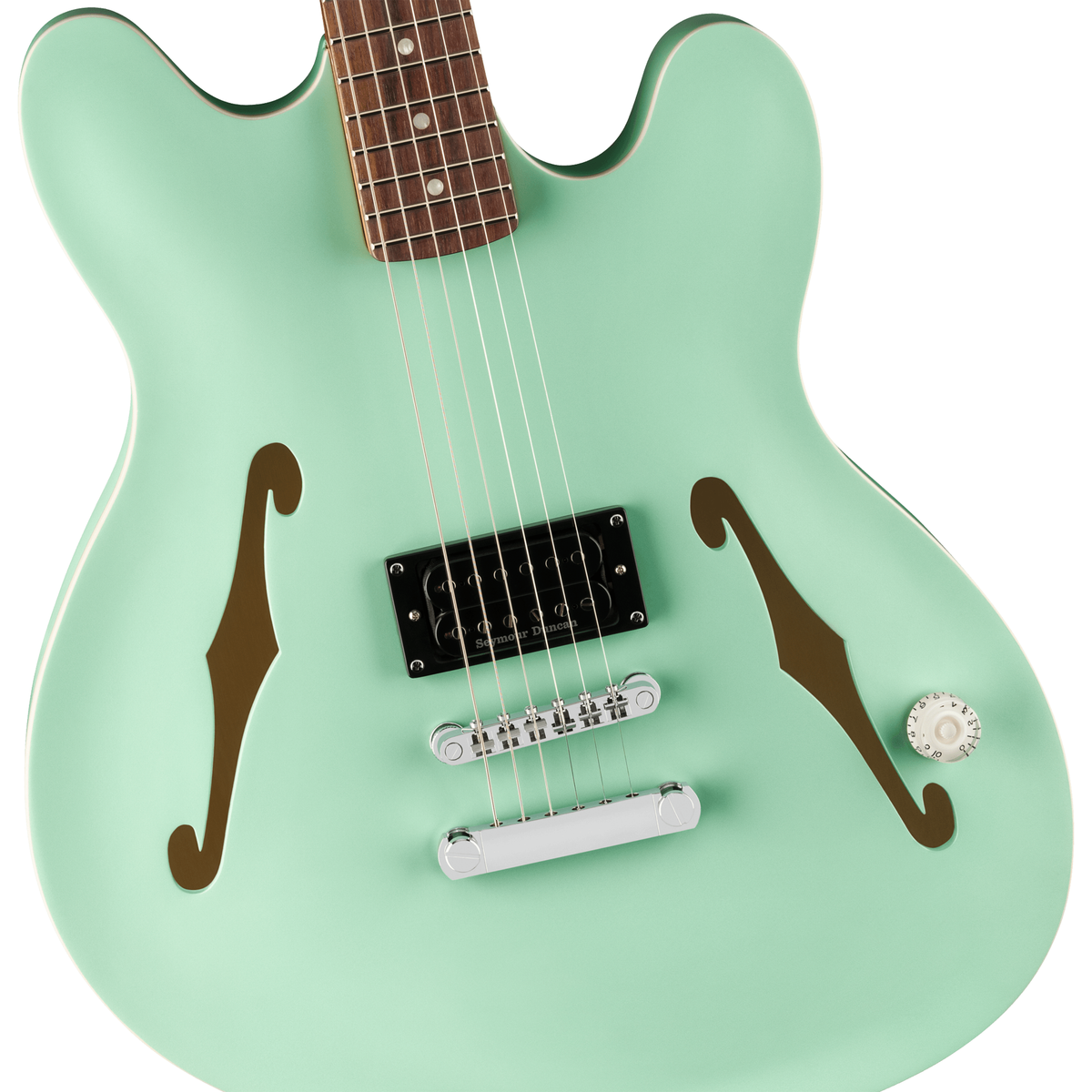 Fender Tom DeLonge Starcaster Semi-Hollow Electric Guitar - Satin Surf Green - View 5 | MusicMarket