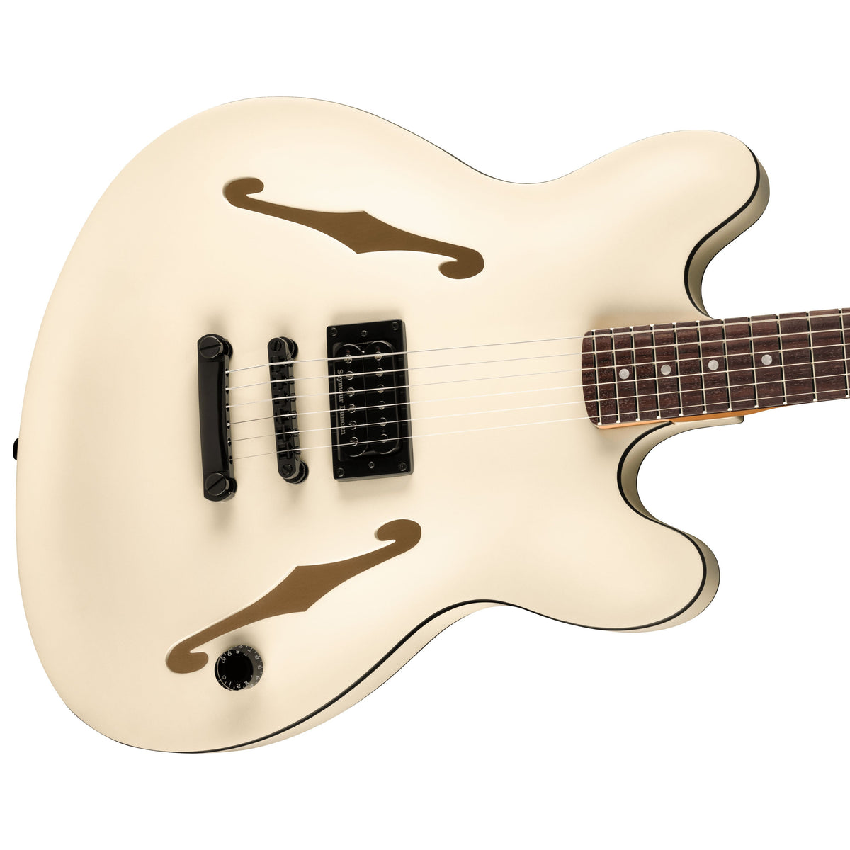 Fender Tom DeLonge Starcaster Semi-Hollow Electric Guitar - Satin Olympic White - View 4 | MusicMarket