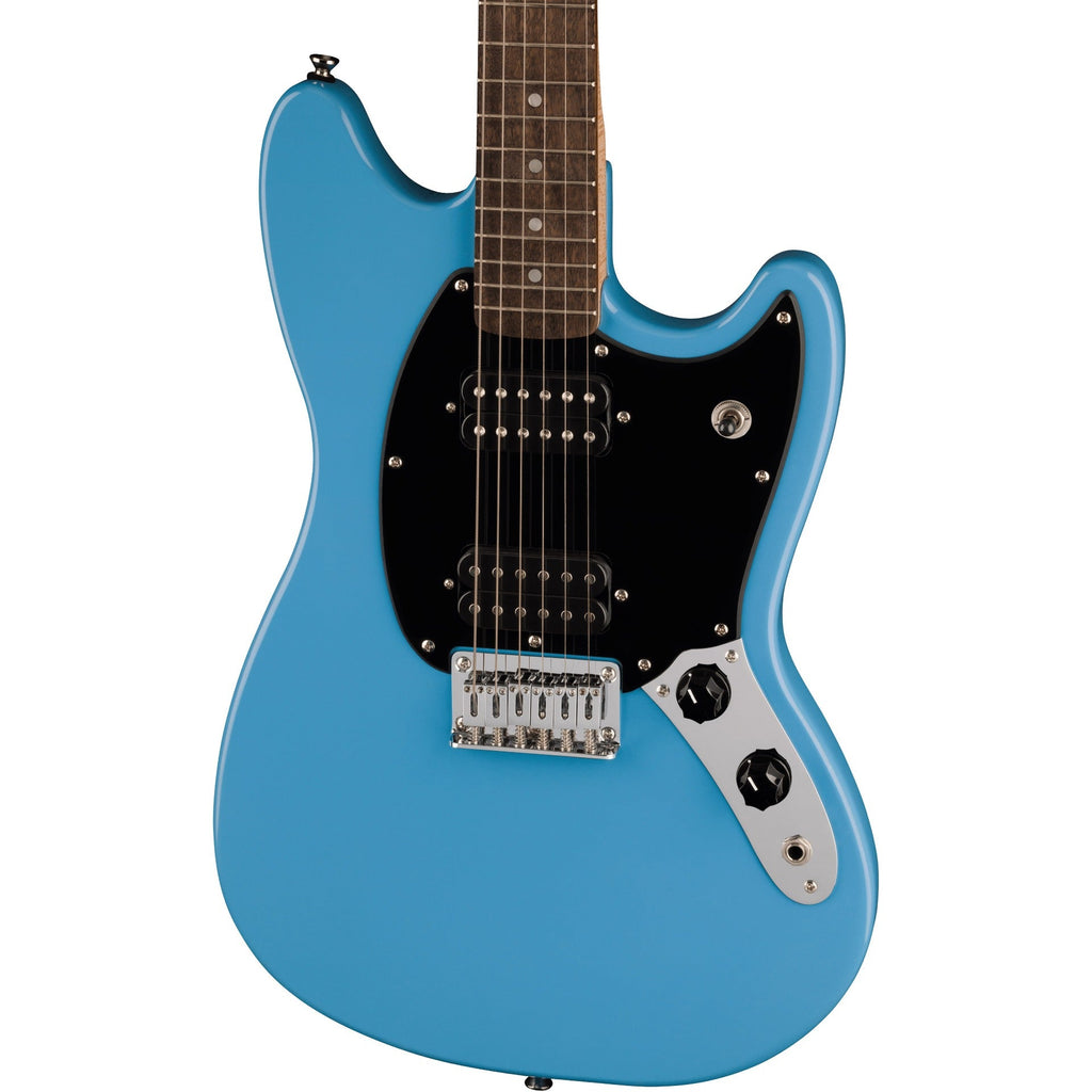 Squier Sonic Mustang HH, Laurel Fingerboard, Black Pickguard, California Blue - MusicMarket