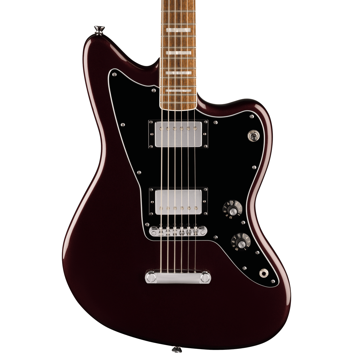 Squier Paranormal Baritone Jazzmaster HH - Oxblood - MusicMarket