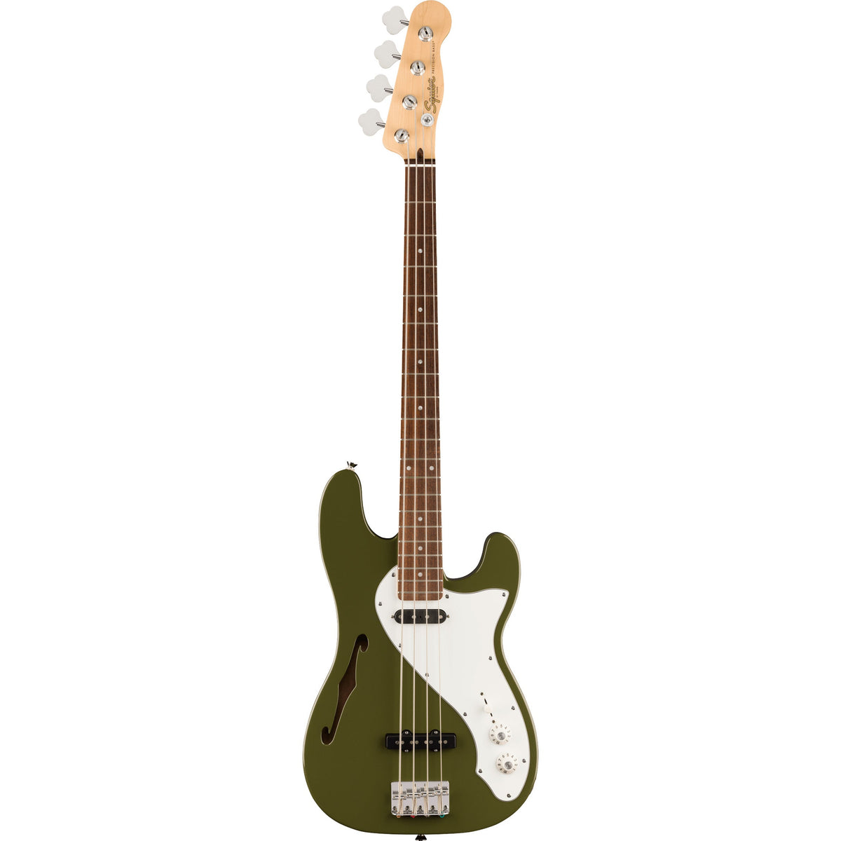 Squier Paranormal Precision Bass Thinline SJ - Laurel Fingerboard, Olive - View 2 | MusicMarket