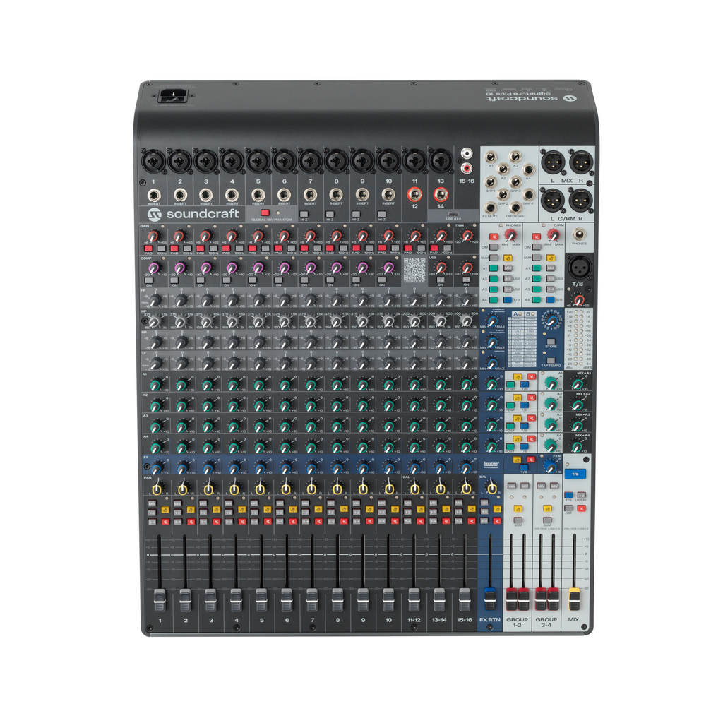 Soundcraft Signature Plus 16 Mixer with Lexicon and 4x4 USB-C Interface - MusicMarket
