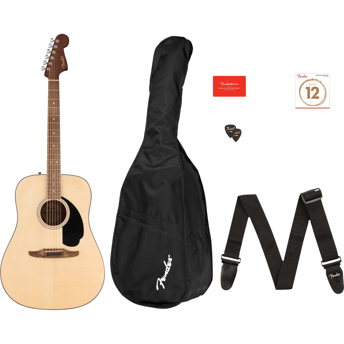 Fender California Standard Redondo Pack - Spruce Top, Black Pickguard, Natural - MusicMarket