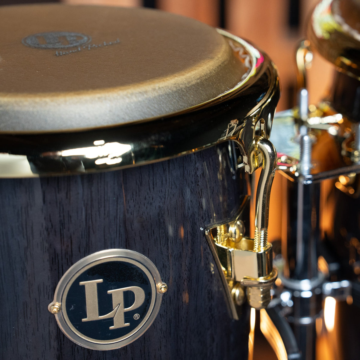 Latin Percussion Junior Conga Set - Black Wood With Gold Hardware - CHUCKSCLUSIVE - View 7 | MusicMarket