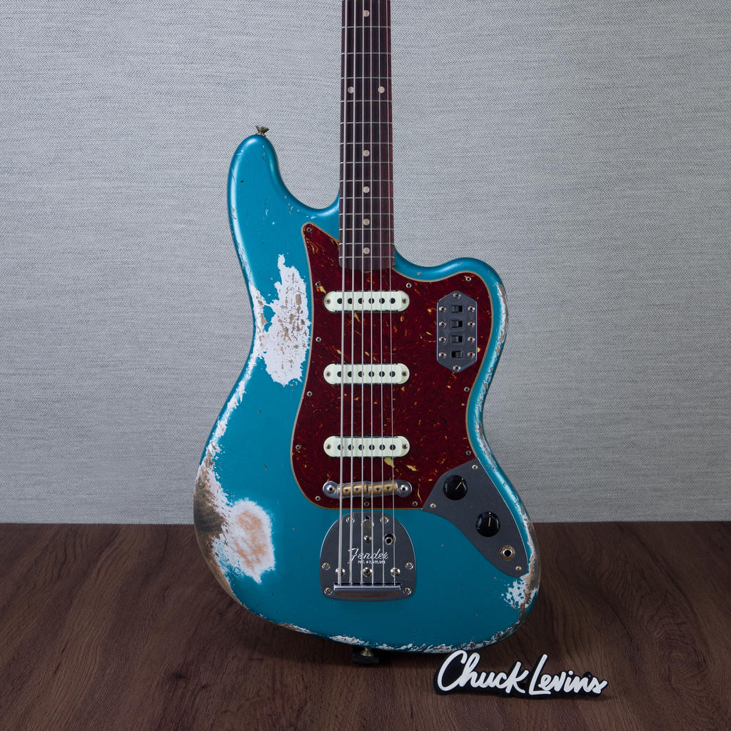Fender Custom Shop 1962 Bass VI Super Heavy Relic Electric Guitar - Faded Ocean Turquoise - #CZ591279 - MusicMarket