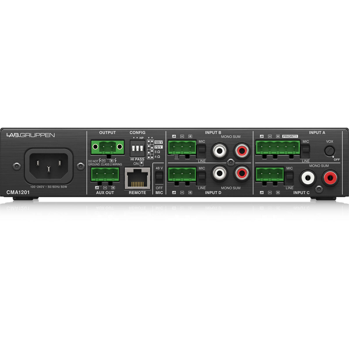 Lab Gruppen CMA1201 120W Commercial Mixer Amplifier with 4 Inputs - View 4 | MusicMarket