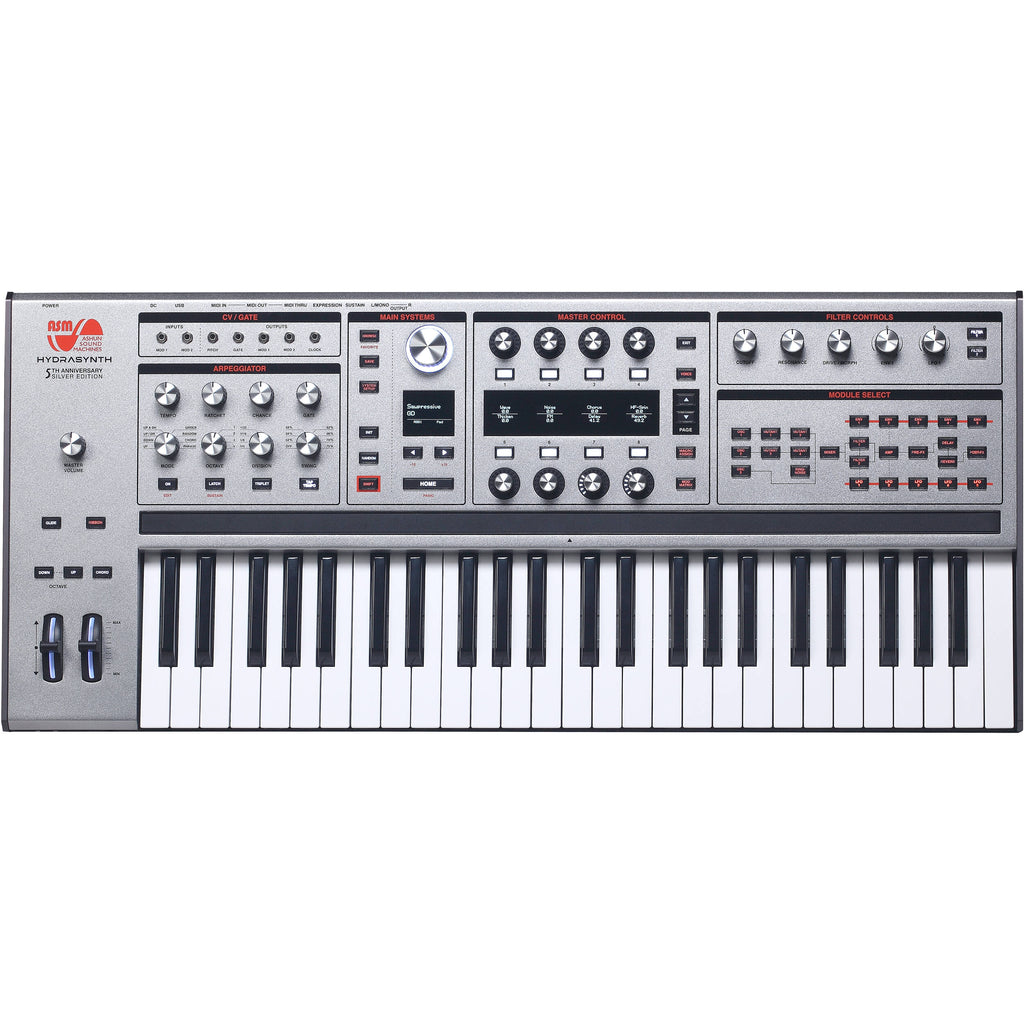 ASM Hydrasynth Keyboard 8-Voice Digital Wave-Morphing Synthesizer - Limited-Edition Silver - MusicMarket