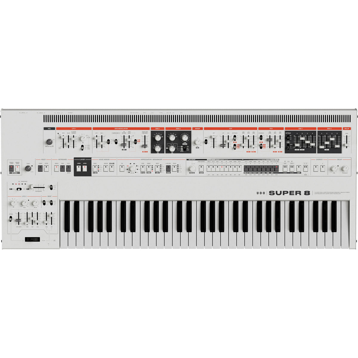 UDO Audio Super 8 Polyphonic 16-Voice Bi-Timbral Analog-Hybrid Performance Synthesizer - MusicMarket