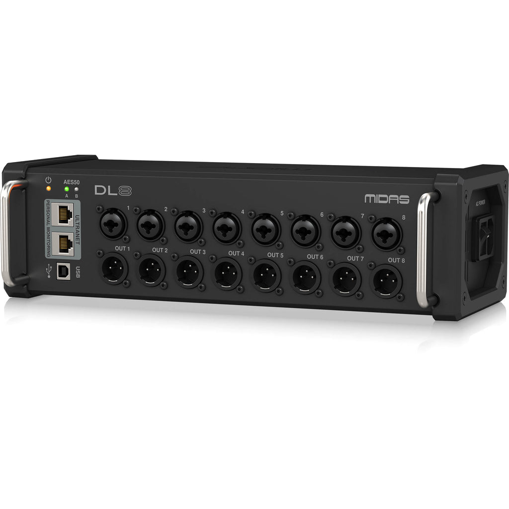 Midas DL8 PoE-Powered 8x8 Stage Box with Midas PRO Preamps - View 2 | MusicMarket