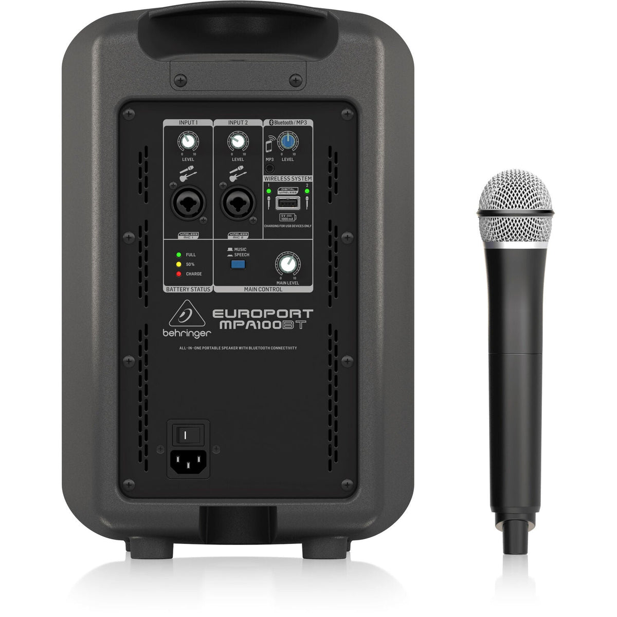 Behringer MPA100BT Battery-Powered 6" PA Speaker with ULM Mic and Bluetooth - View 4 | MusicMarket