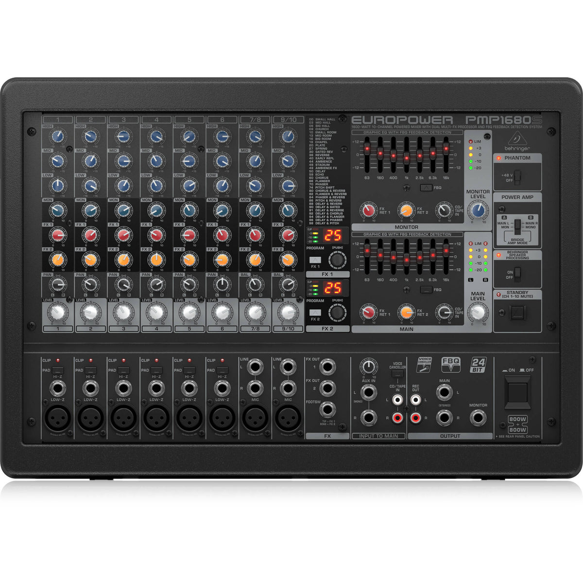 Behringer Europower PMP1680S 10-channel 1600W Powered Mixer - MusicMarket