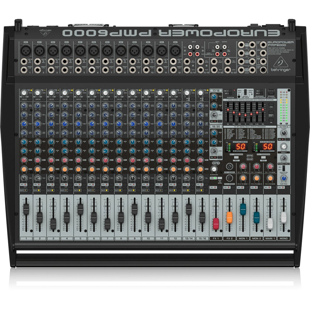Behringer Europower PMP6000 1600W 20-Input Powered PA Mixer - MusicMarket