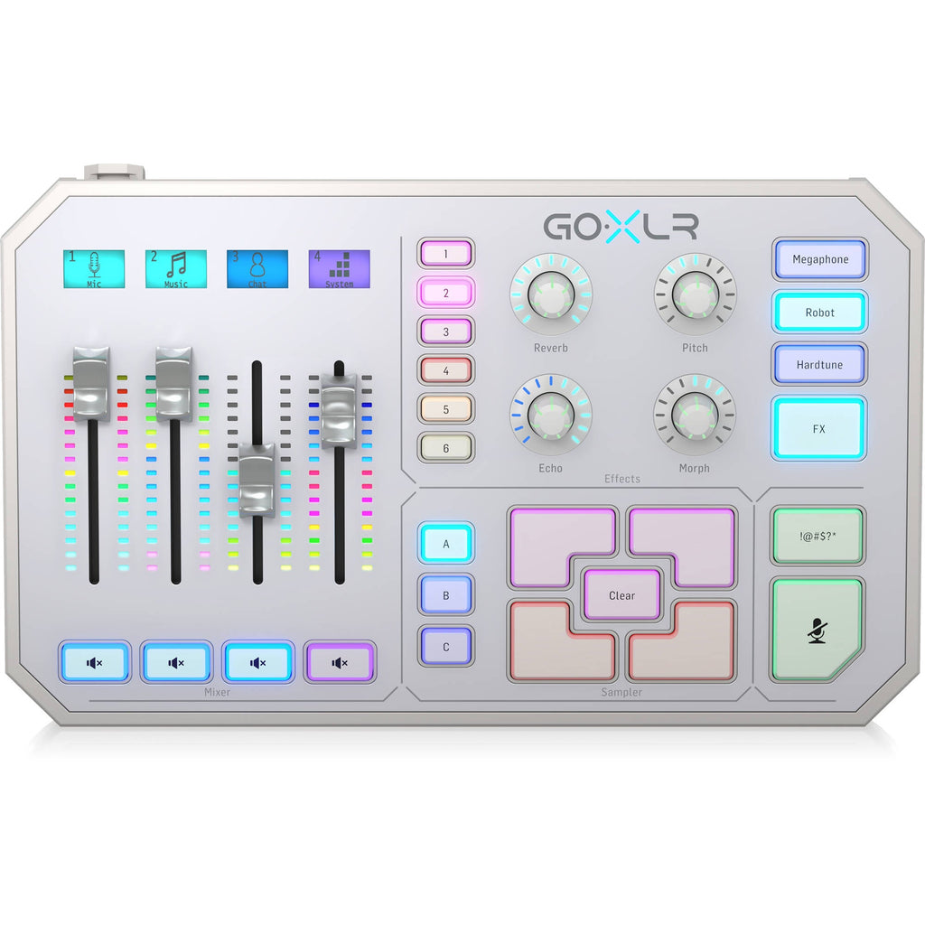 TC-Helicon GoXLR 4-channel USB Streaming Mixer with Voice FX and Sampler - White - MusicMarket