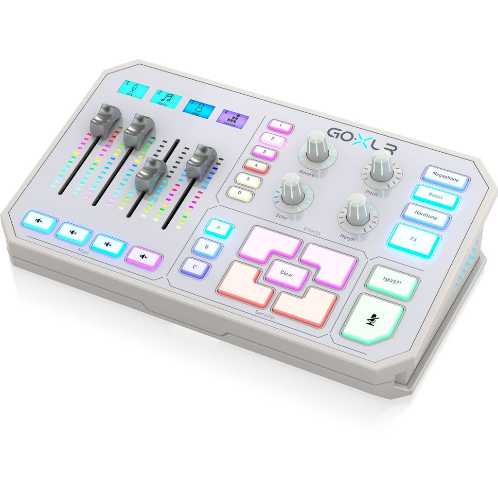 TC-Helicon GoXLR 4-channel USB Streaming Mixer with Voice FX and Sampler - White - View 3 | MusicMarket