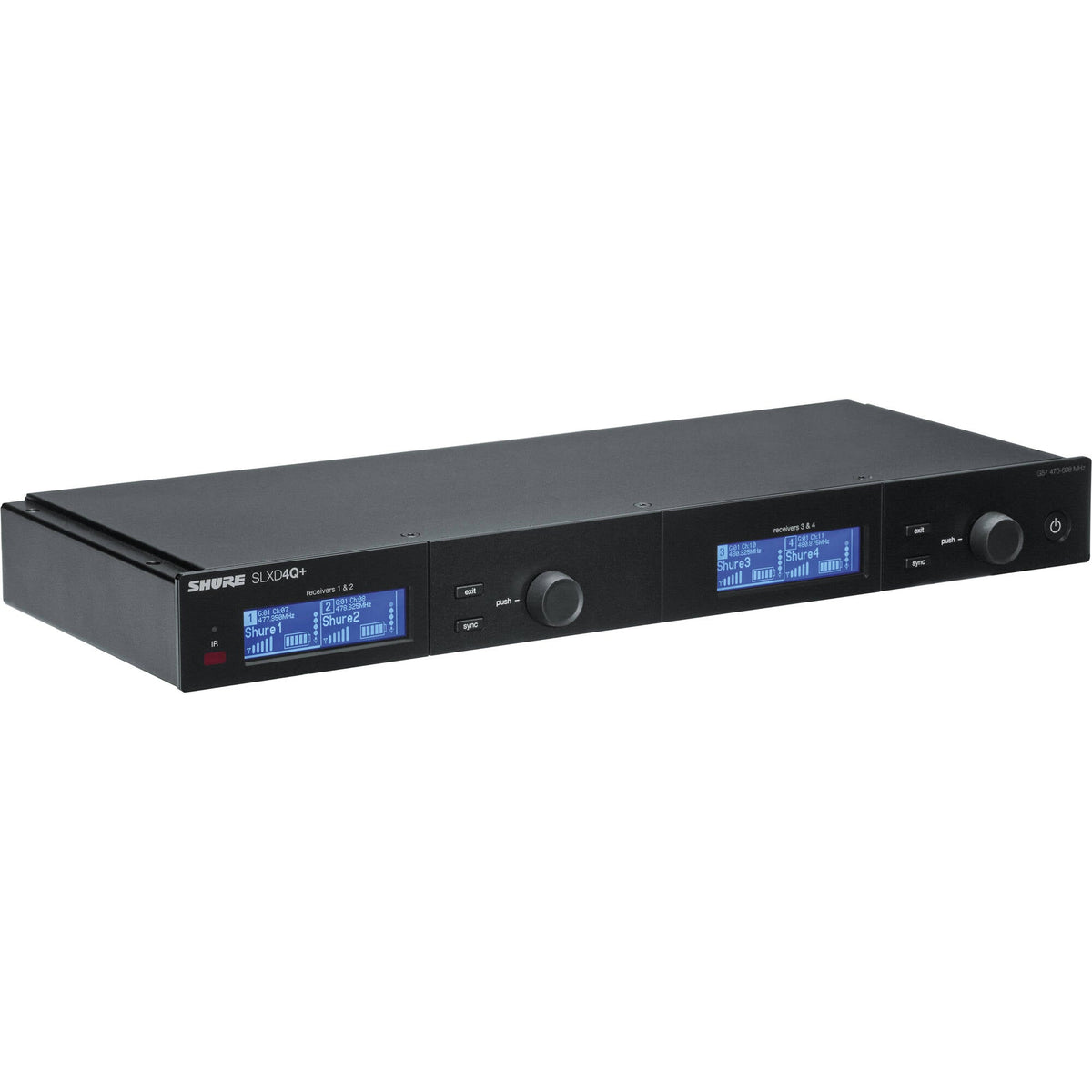 Shure SLXD4Q+ Quad Wireless Receiver - G57 Band - View 3 | MusicMarket