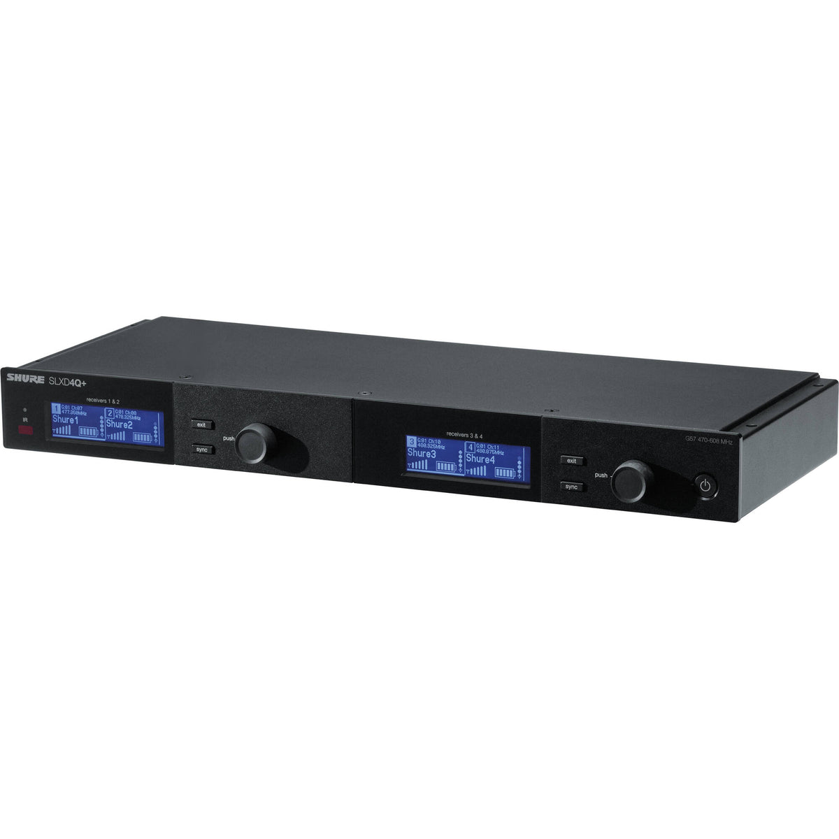 Shure SLXD4Q+ Quad Wireless Receiver - G57 Band - View 4 | MusicMarket