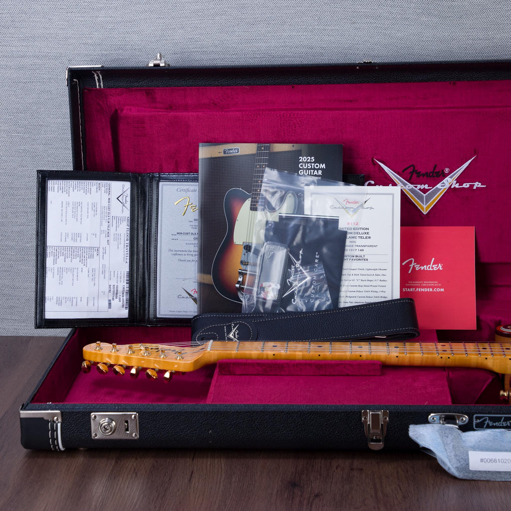 Fender Custom Shop Limited Edition Deluxe AAA Flame Custom Deluxe Telecaster Electric Guitar - Sunset Orange