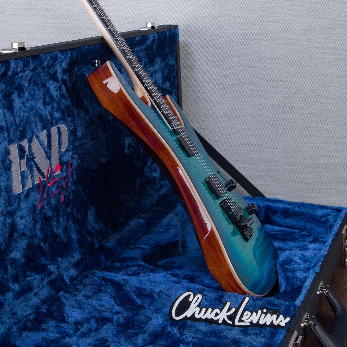 ESP USA M-II DX FR Electric Guitar - Aqua Marine Sunburst - #US26086 - View 9 | MusicMarket