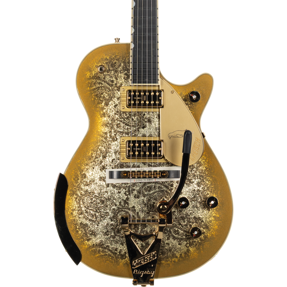 Gretsch G6134TG Limited Edition Paisley Penguin Electric Guitar - Gold Paisley - View 11 | MusicMarket