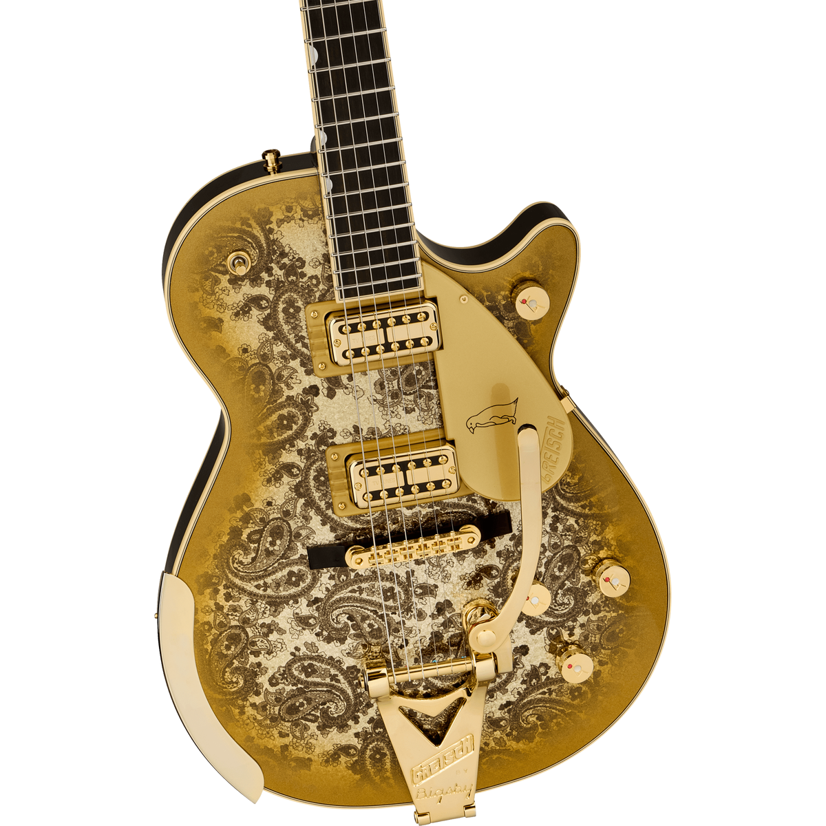 Gretsch G6134TG Limited Edition Paisley Penguin Electric Guitar - Gold Paisley - View 6 | MusicMarket