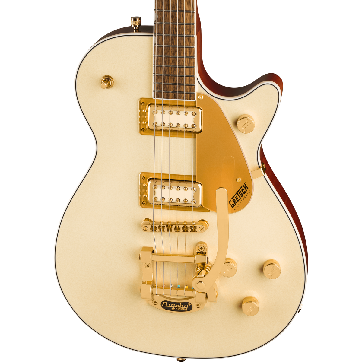 Gretsch Electromatic Pristine LTD Jet Single-Cut Electric Guitar w/ Bigsby, White Gold - MusicMarket