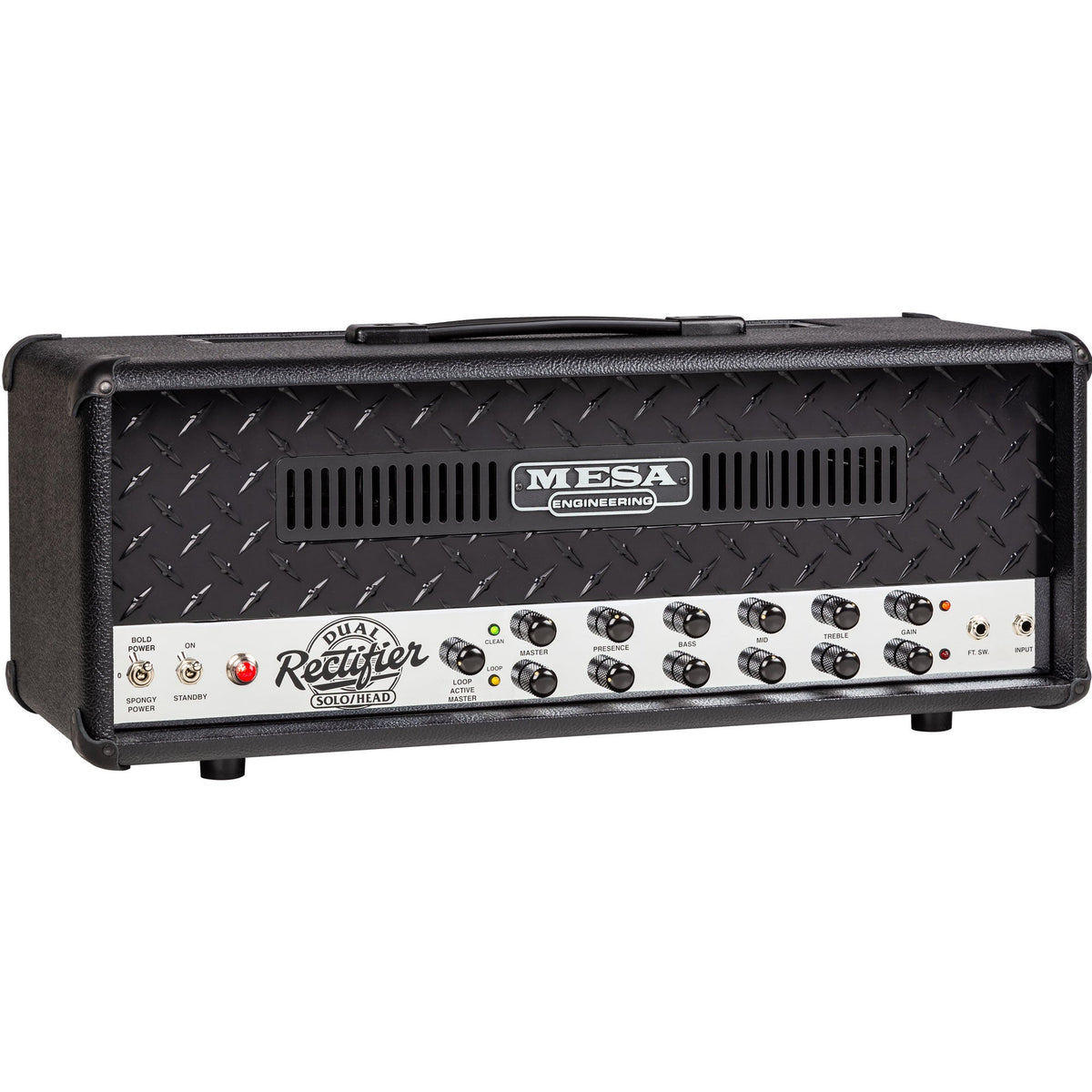 Mesa Boogie 2 Channel 90’s Dual Rectifier - Black Bronco / Chrome - View 2 | MusicMarket