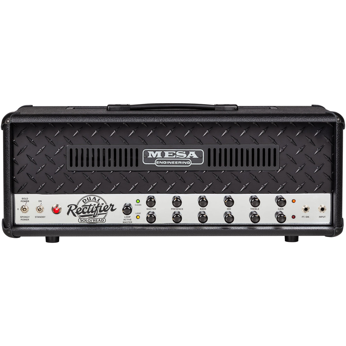 Mesa Boogie 2 Channel 90’s Dual Rectifier - Black Bronco / Chrome - MusicMarket