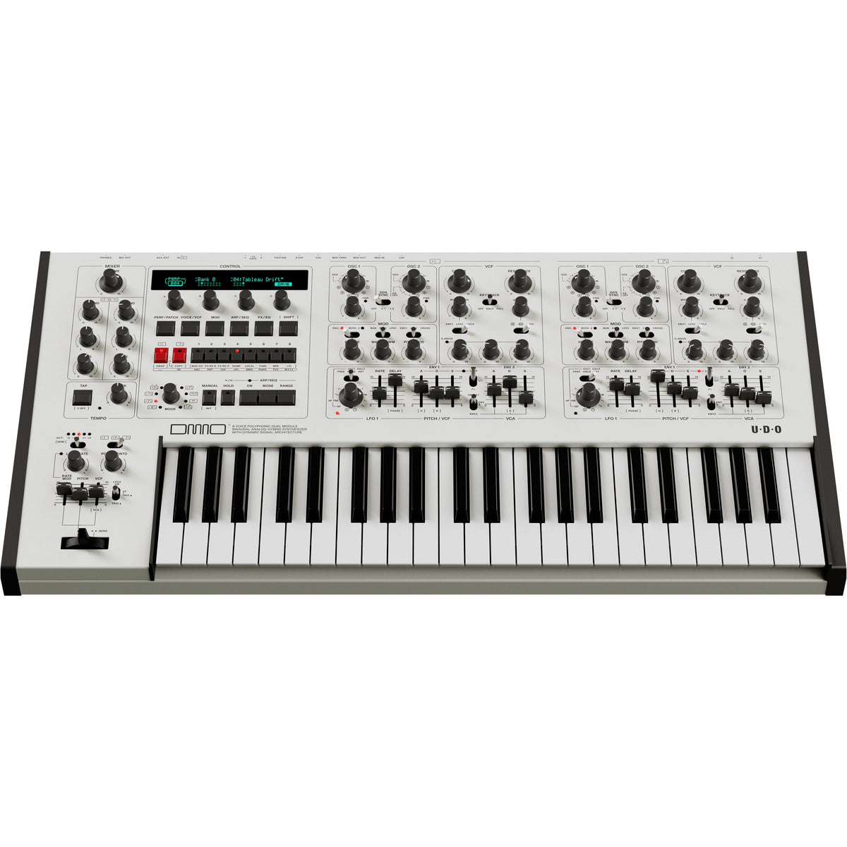 UDO Audio DMNO 8 Voice Analog Hybrid Synthesizer - White - View 2 | MusicMarket