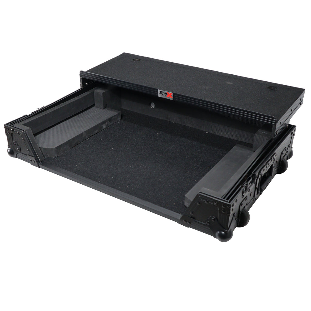 ProX XS-PRIME4WLTBL ATA Flight Case For Denon PRIME 4 G2/PRIME 4 MK2 DJ Controller with Laptop Shelf 1U Rack Space
