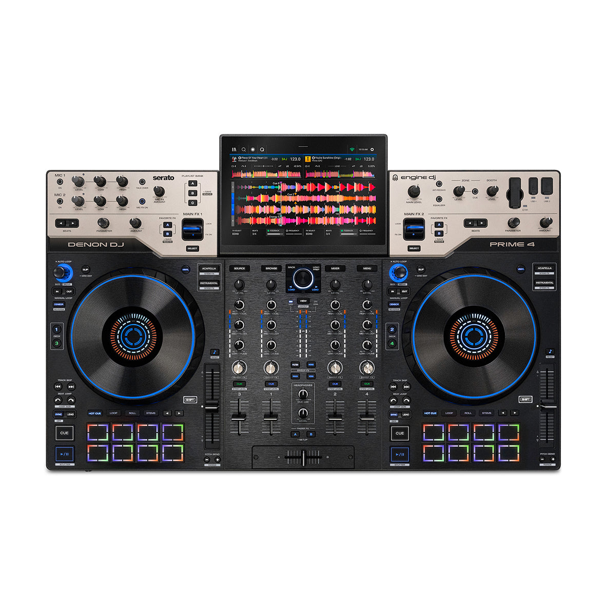 Denon DJ PRIME 4 G2 4-Channel Standalone DJ System with Built-in FX, Lighting Output, and Stems - View 10 | MusicMarket