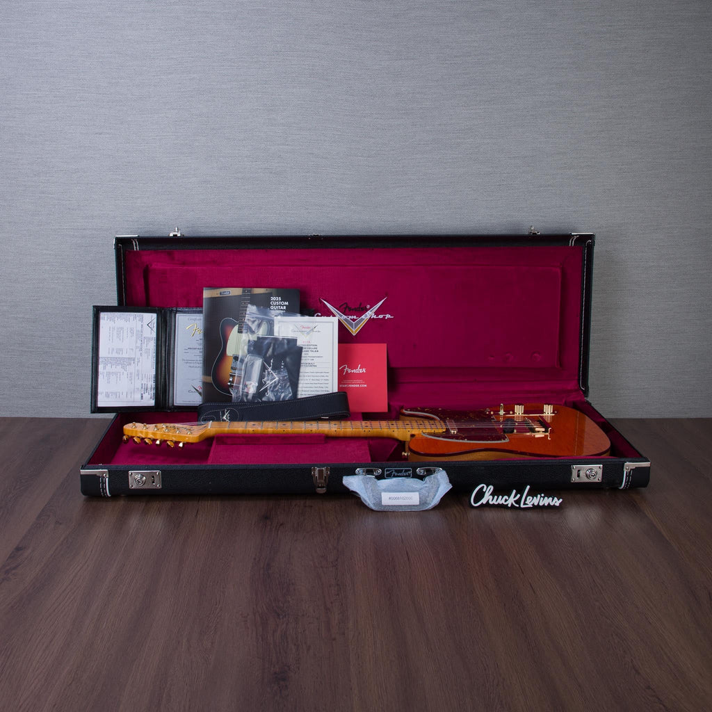 Fender Custom Shop Limited Edition Deluxe AAA Flame Custom Deluxe Telecaster Electric Guitar - Sunset Orange