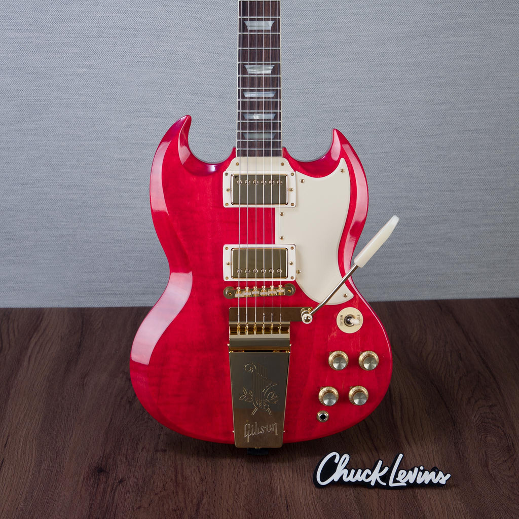 Gibson Custom Shop 1964 SG Standard Reissue Maestro Vibrola Electric Guitar, Gold Hardware - Watermelon King -