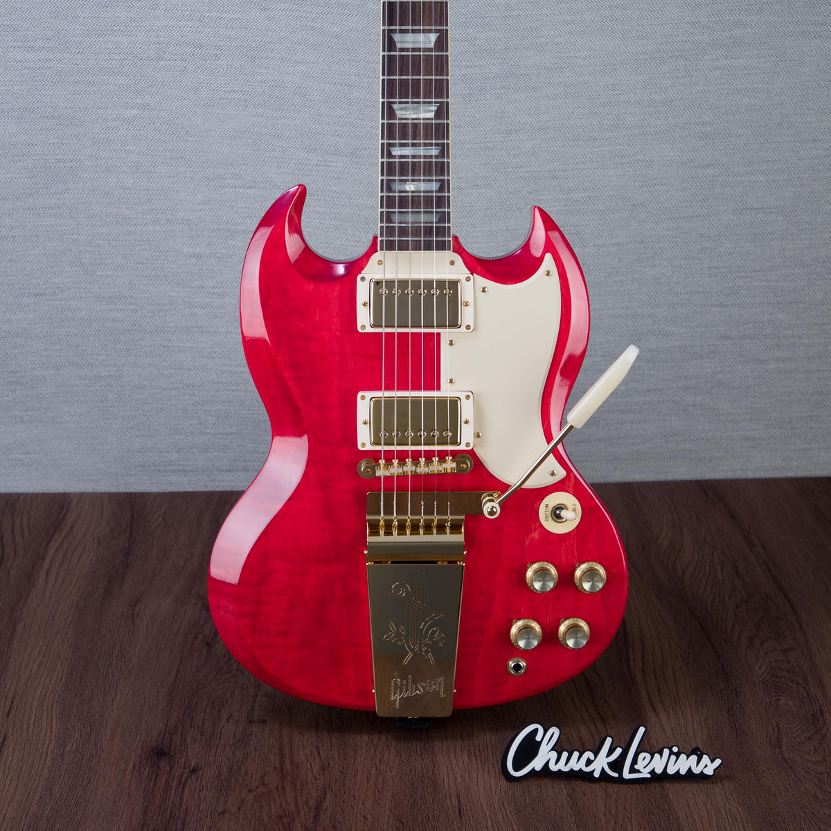 Gibson Custom Shop 1964 SG Standard Reissue Maestro Vibrola Electric Guitar, Gold Hardware - Watermelon King -