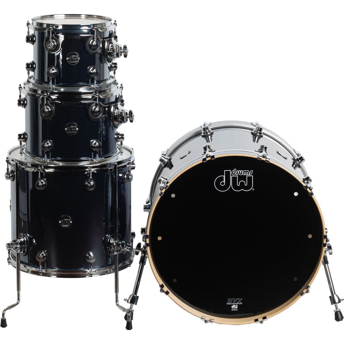 Drum Workshop Performance Series 4-Piece Shell Kit - Chrome Shadow - View 3 | MusicMarket