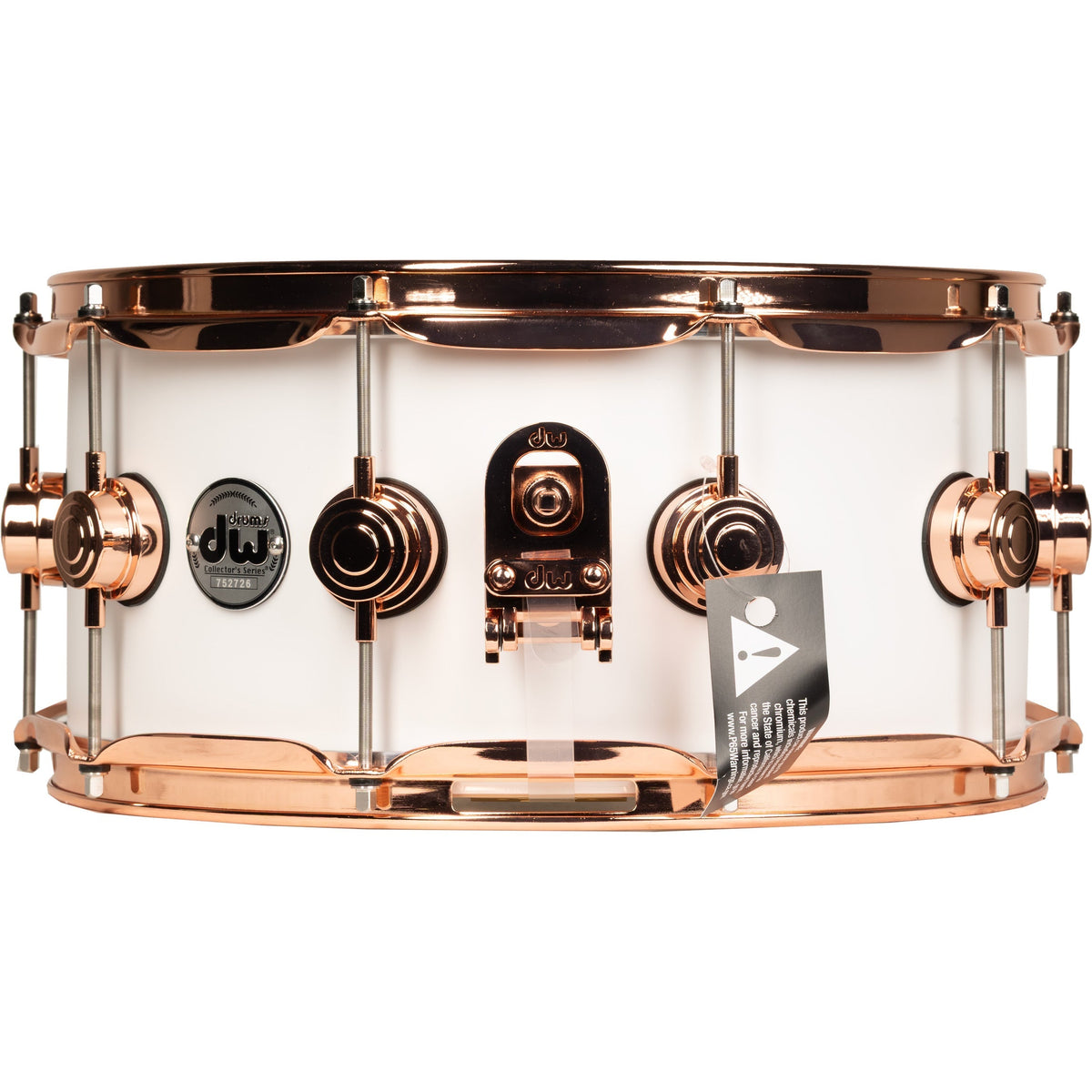 Drum Workshop Collectors Series 6.5x14 Snare Drum - Satin White Hard Satin - View 2 | MusicMarket