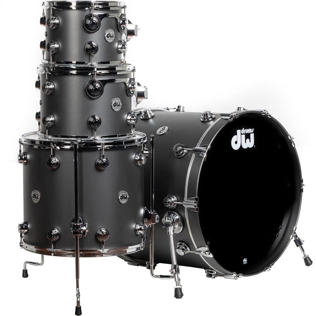 Drum Workshop Collectors Series 4-Piece Shell Kit - Gun Metal Hard Satin - MusicMarket