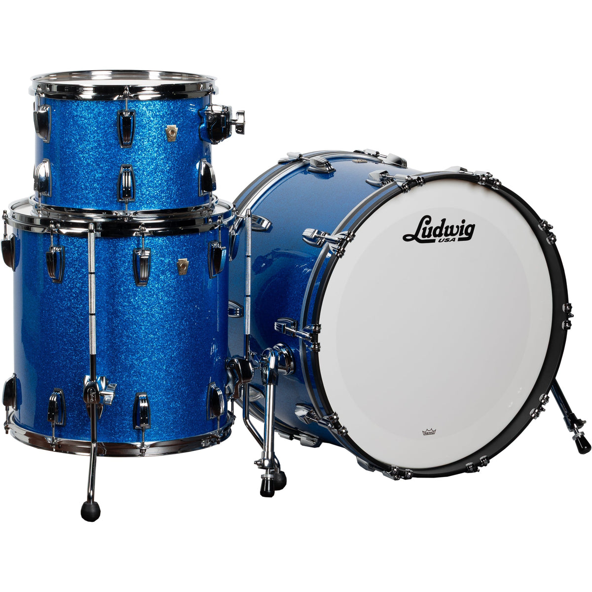Ludwig Classic Maple Fab 3-Piece Shell Pack - Blue Sparkle - MusicMarket