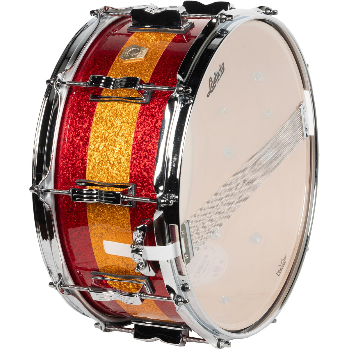 Ludwig Limited Edition Classic Maple 6.5x14 Snare Drum - Red Gold Red Sparkle - View 3 | MusicMarket