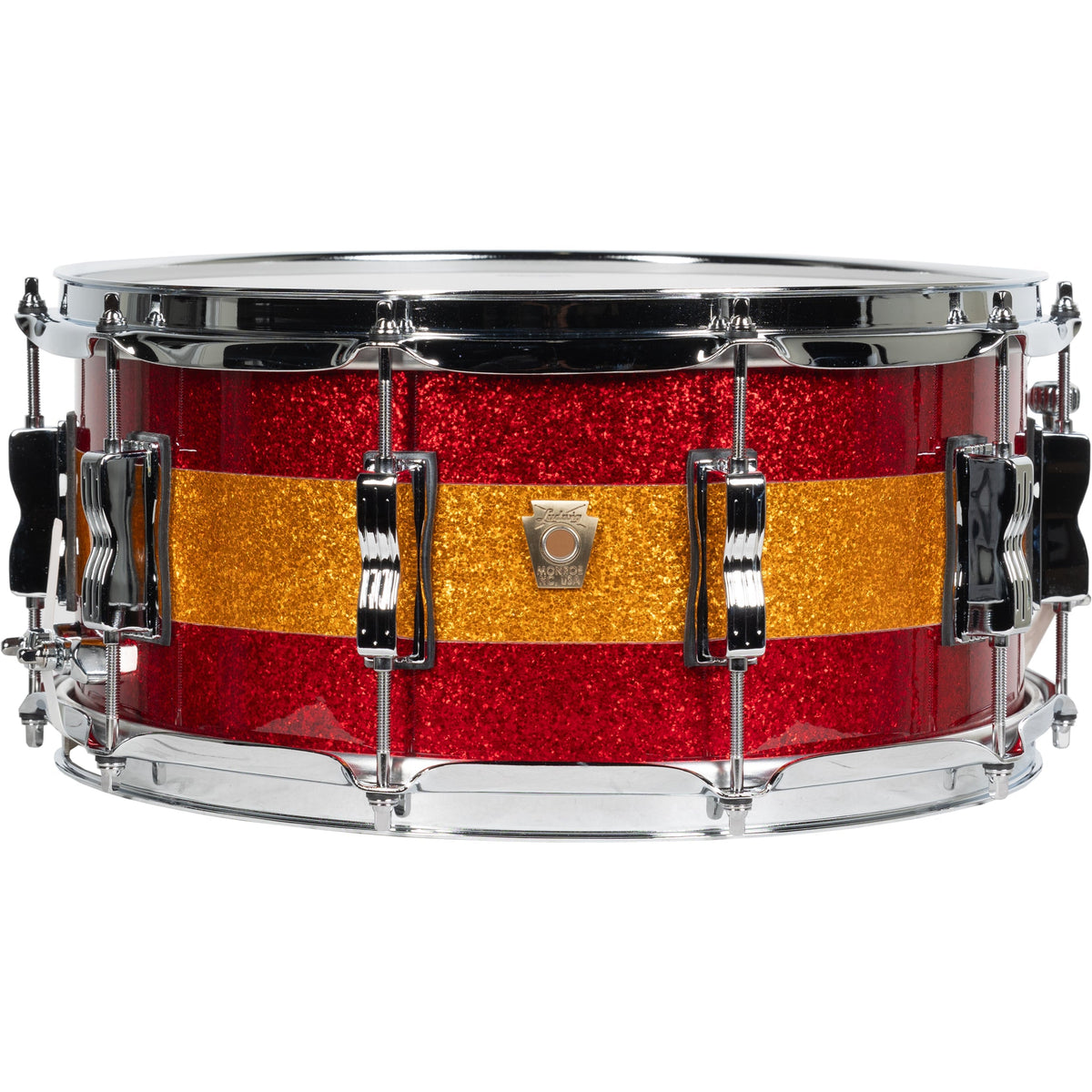 Ludwig Limited Edition Classic Maple 6.5x14 Snare Drum - Red Gold Red Sparkle - MusicMarket
