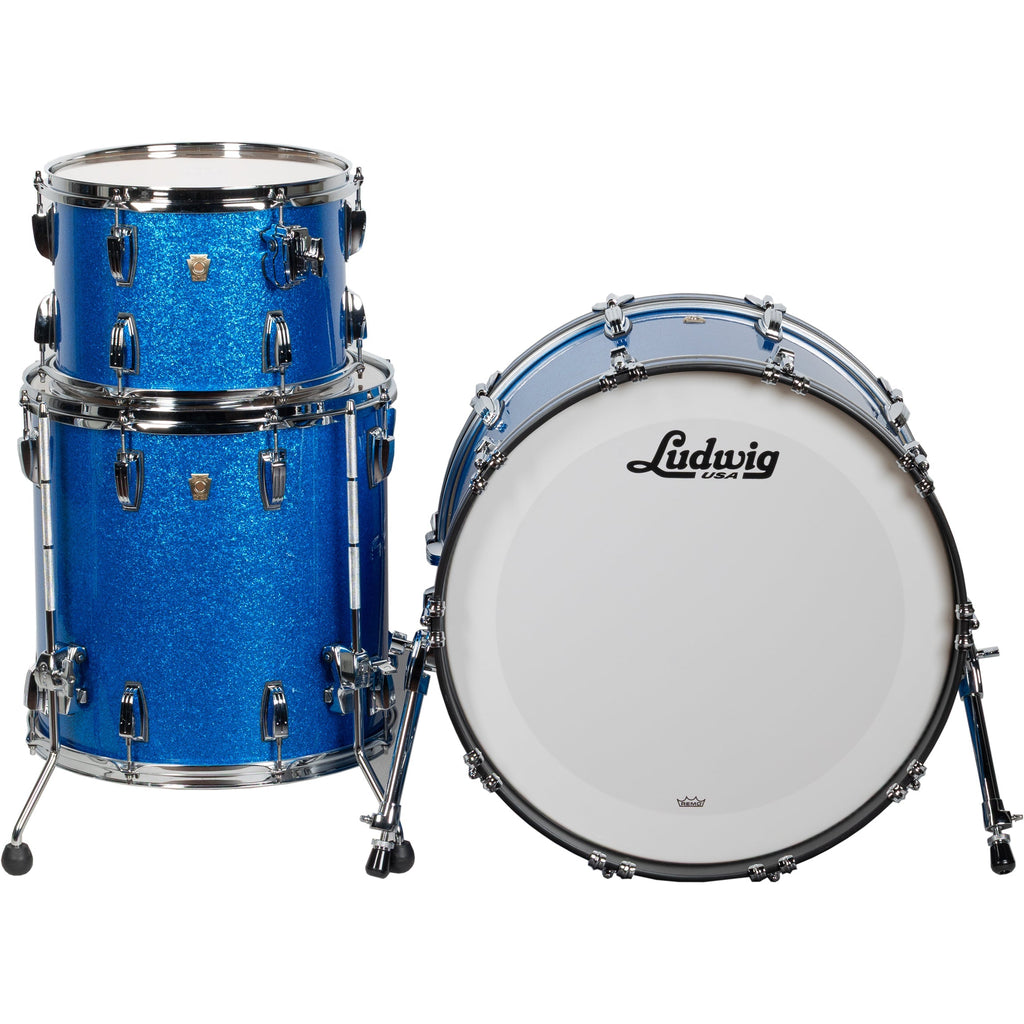 Ludwig Classic Maple Fab 3-Piece Shell Pack - Blue Sparkle - View 3 | MusicMarket