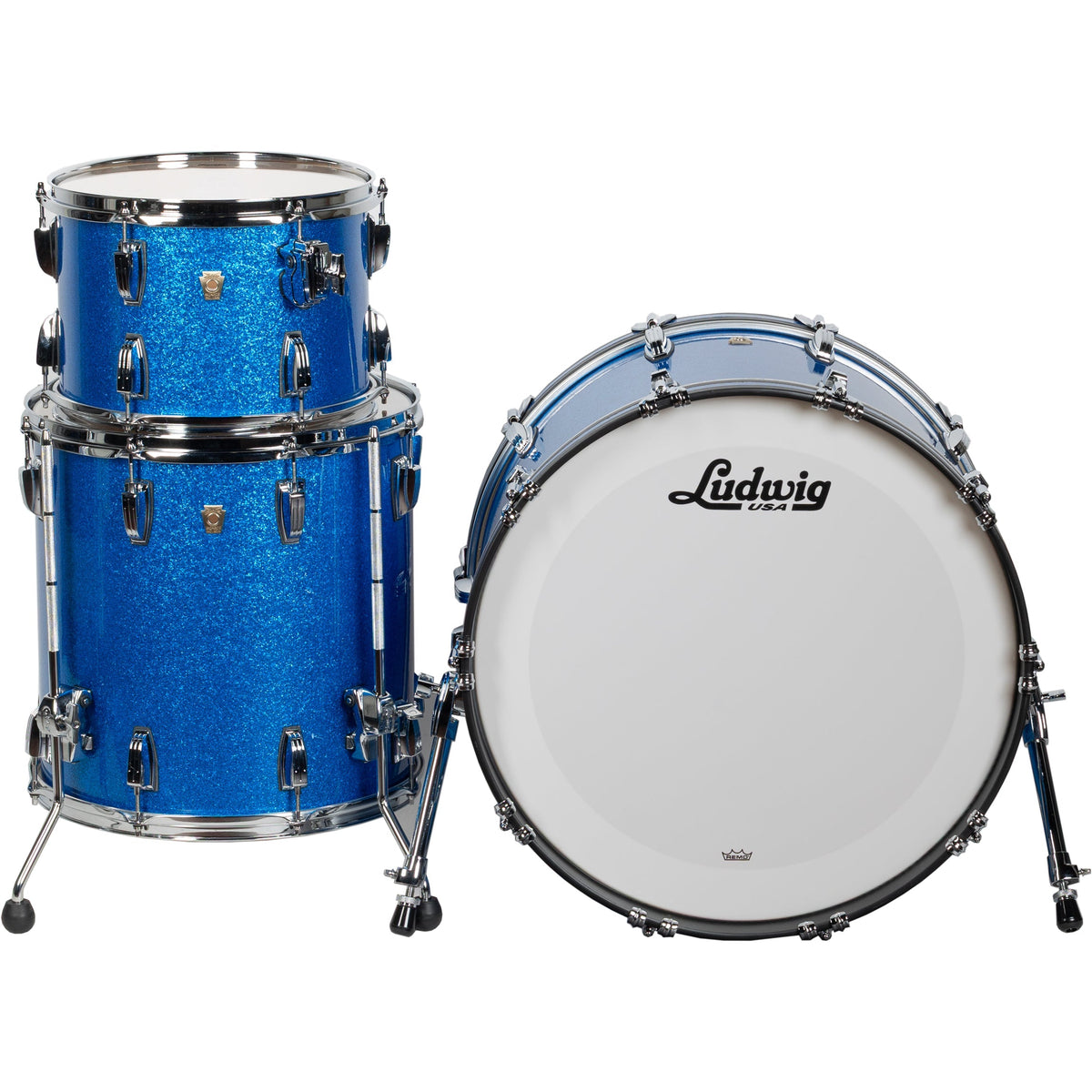 Ludwig Classic Maple Fab 3-Piece Shell Pack - Blue Sparkle - View 3 | MusicMarket