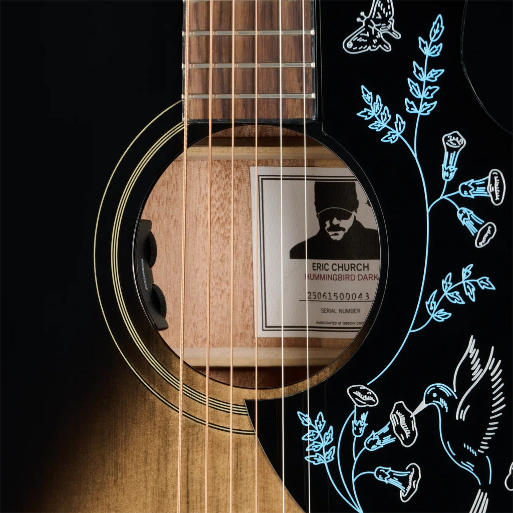 Epiphone Eric Church Hummingbird Dark Signature Acoustic Electric Guitar - Cobra Burst - View 7 | MusicMarket