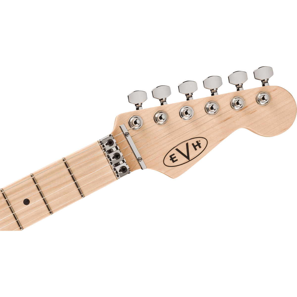 EVH Striped Series Circles Electric Guitar - Maple Fingerboard, White and Black - View 4 | MusicMarket