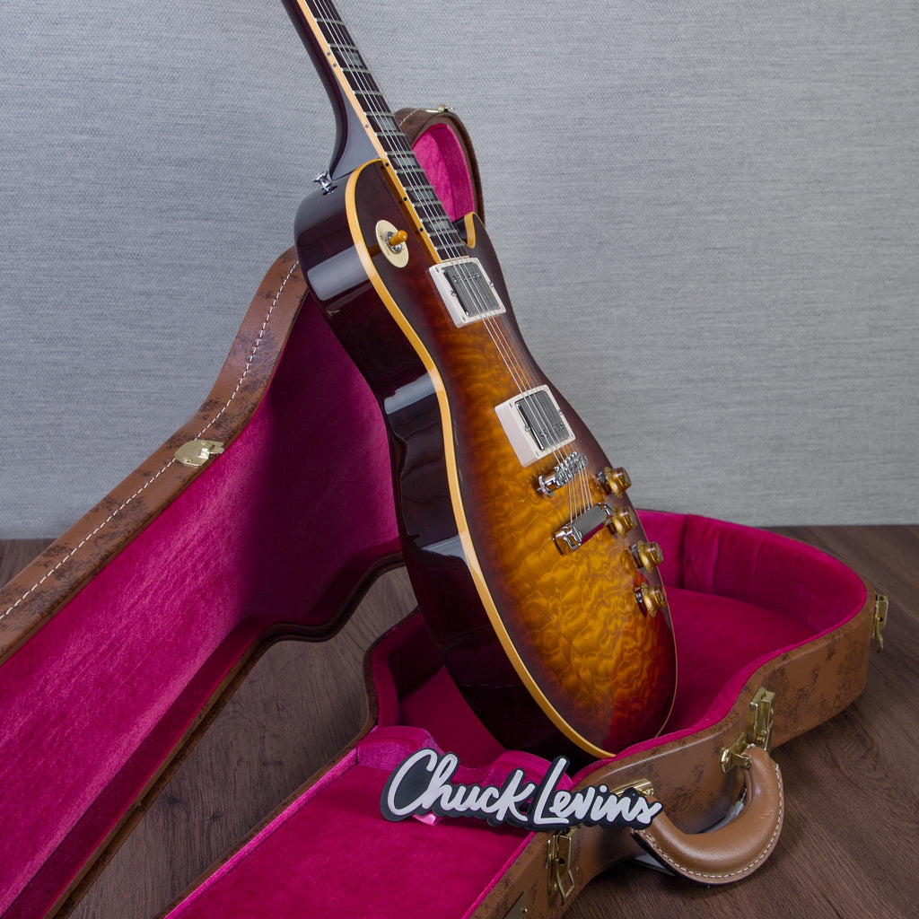 Gibson Custom Shop 1959 Les Paul Standard Reissue 5A Quilt Maple Top Electric Guitar - Faded Tobacco Sunburst -
