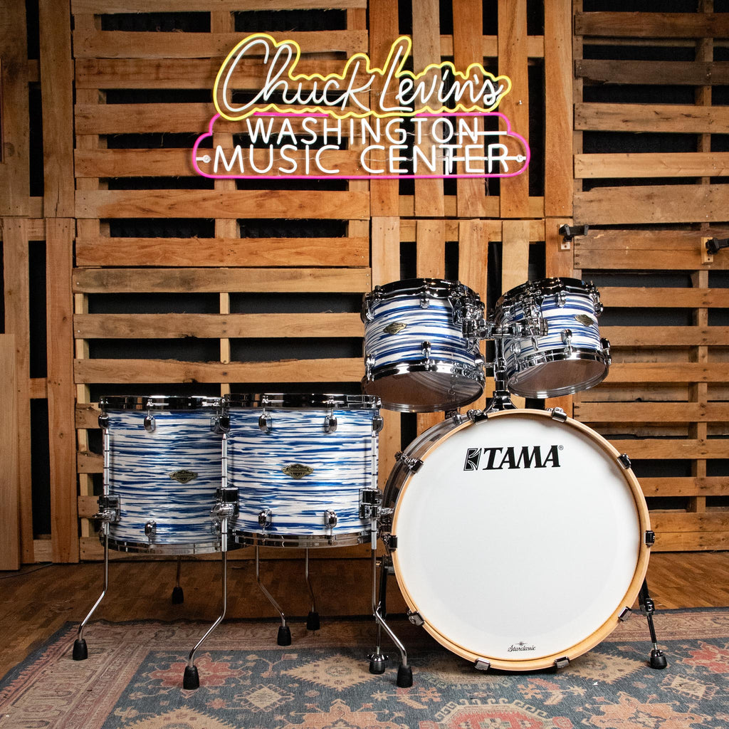 Tama Starclassic Walnut/Birch 5-Piece Shell Pack - Blue and White Oyster - View 2 | MusicMarket