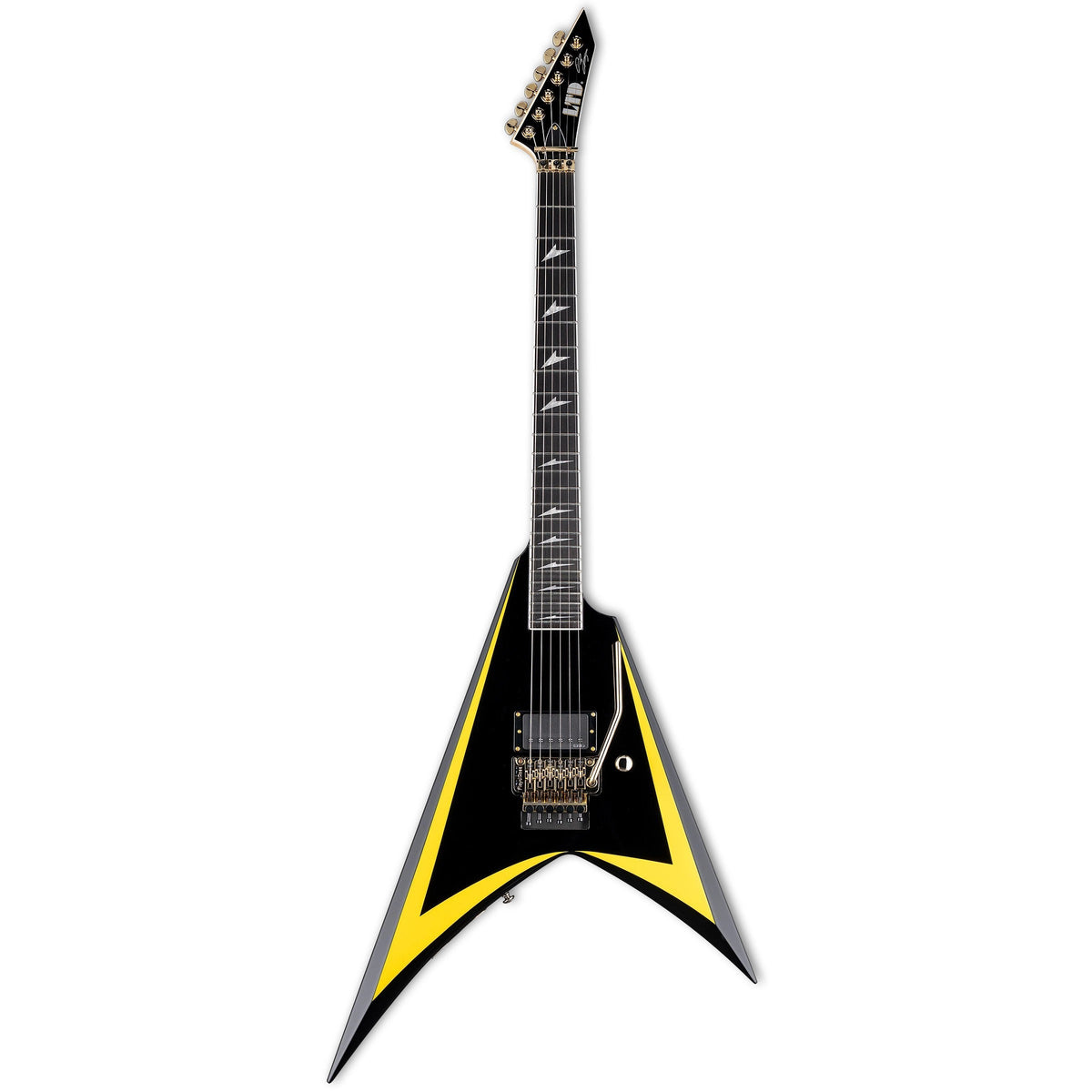 ESP LTD Limited Edition 20th Anniversary Alexi Laiho Arrowhead SE Signature Electric Guitar - Black With Yellow