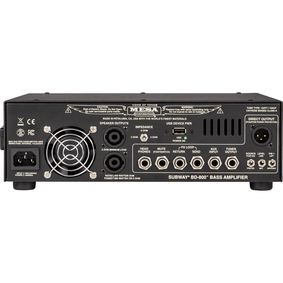Mesa Boogie Bass-800D Black Metal Enclosure Tube Bass Amp - View 4 | MusicMarket