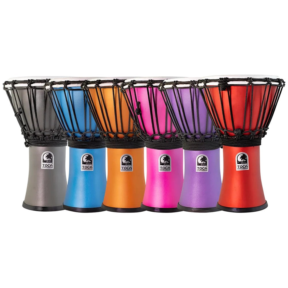 Toca 7-Inch Freestyle Colorsound Djembes - Matte Series - Set of 6 - MusicMarket