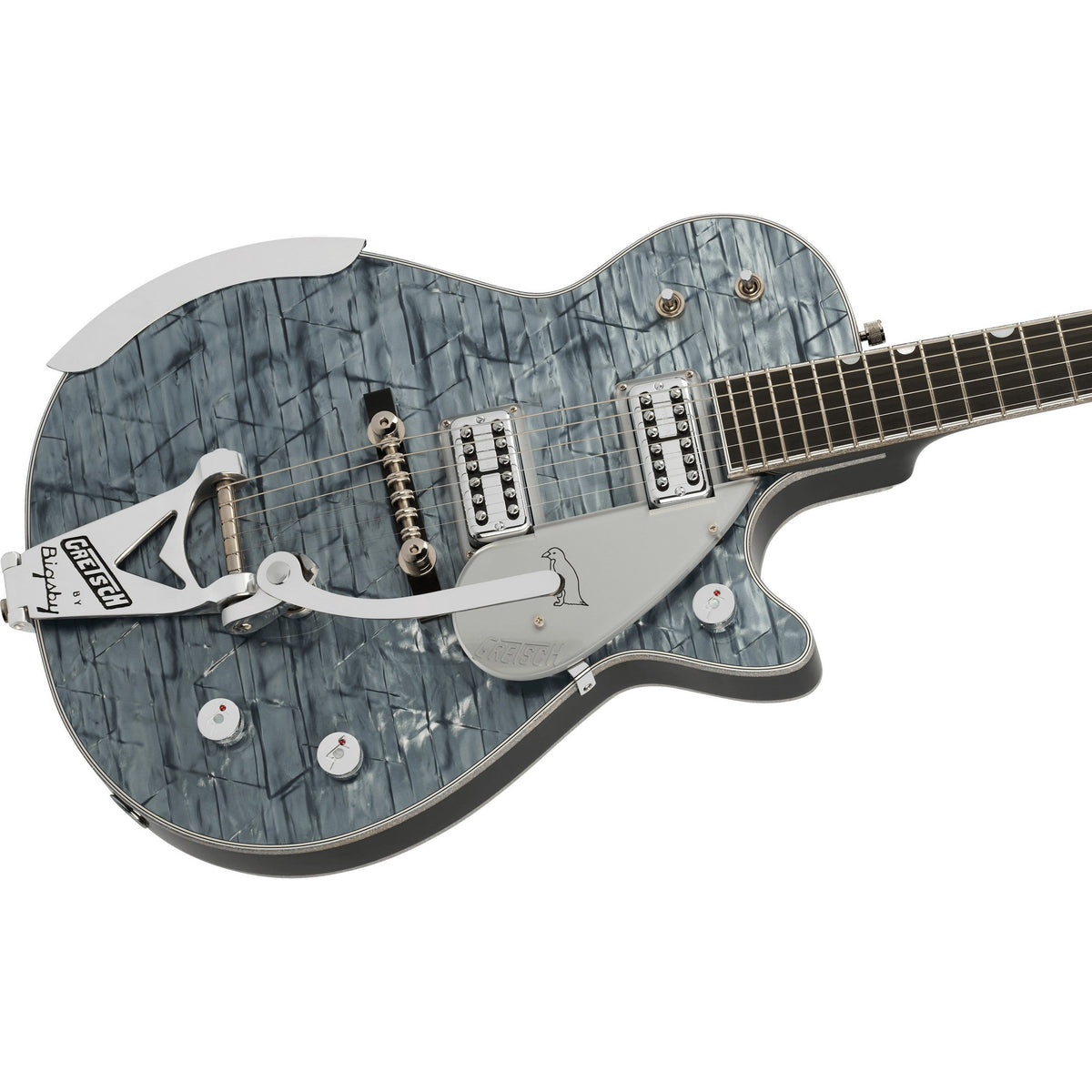 Gretsch Limited Edition G6134T-48 Penguin With String-Thru Bigsby Electric Guitar - Light Blue Pearl - View 4 |